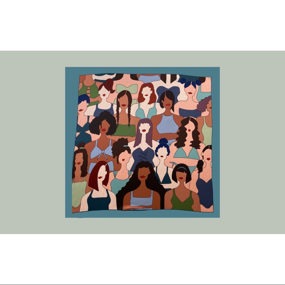 🆕 chic cartoon bikini pattern square scarf/wrap